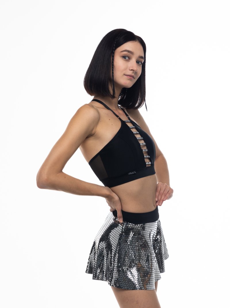 mesh panel dance top front